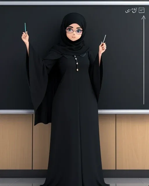 المعلمة تعلّم طالباتها