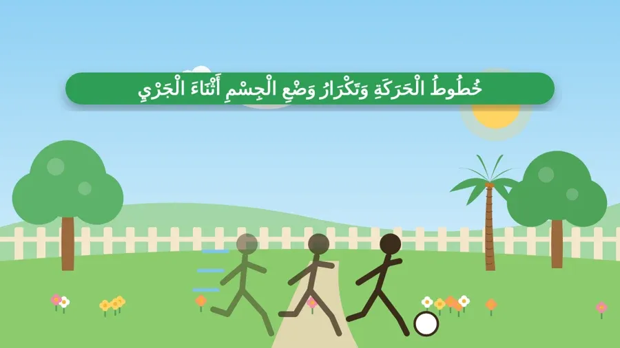 خُطُوطُ الْحَرَكَةِ وَتَكْرَارُ وَضْعِ الْجِسْمِ أَثْنَاءَ الْجَرْيِ