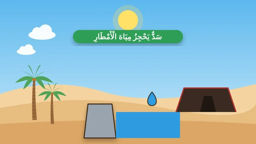 سَدٌّ يَحْجِزُ مِيَاهَ الْأَمْطَارِ