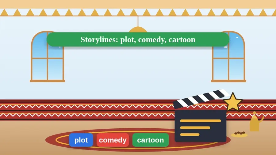 Storylines: plot, comedy, cartoon