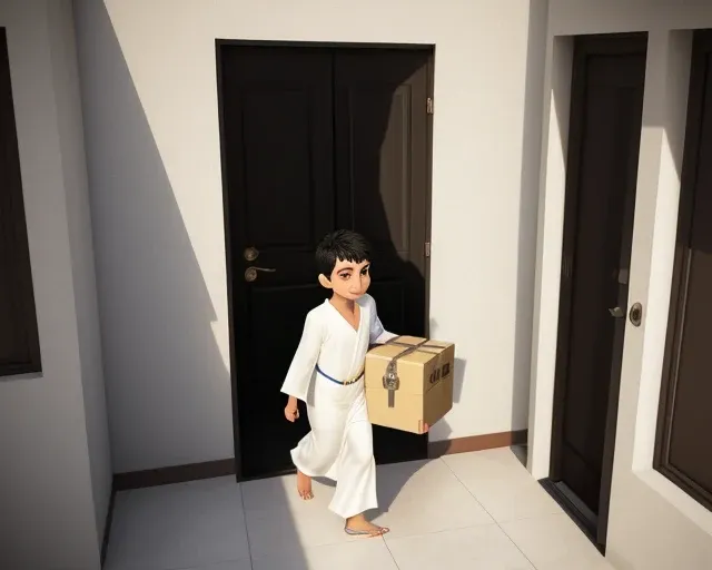الجار الصغير يساعد جاره