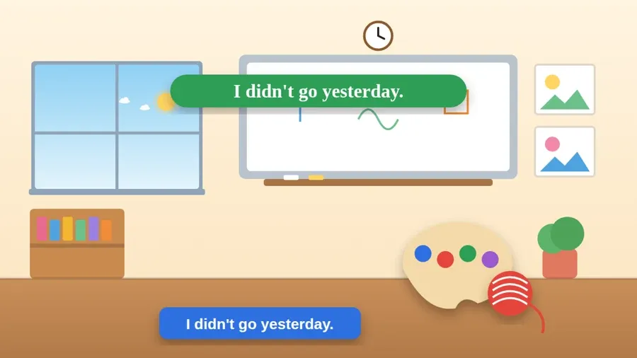 I didn't go yesterday.