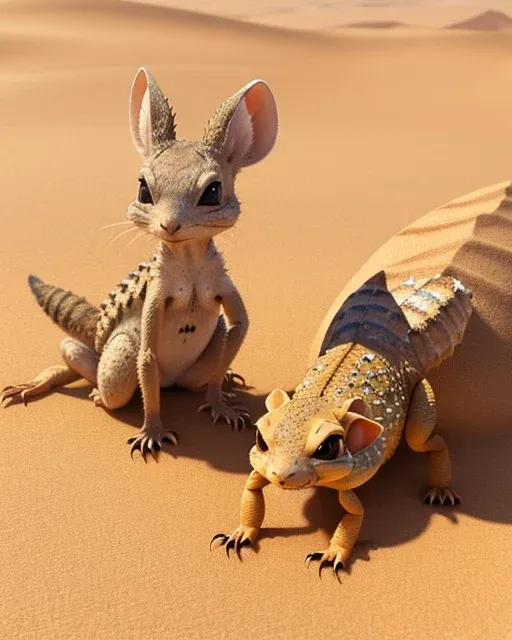 ضب وجربوع في الصحراء