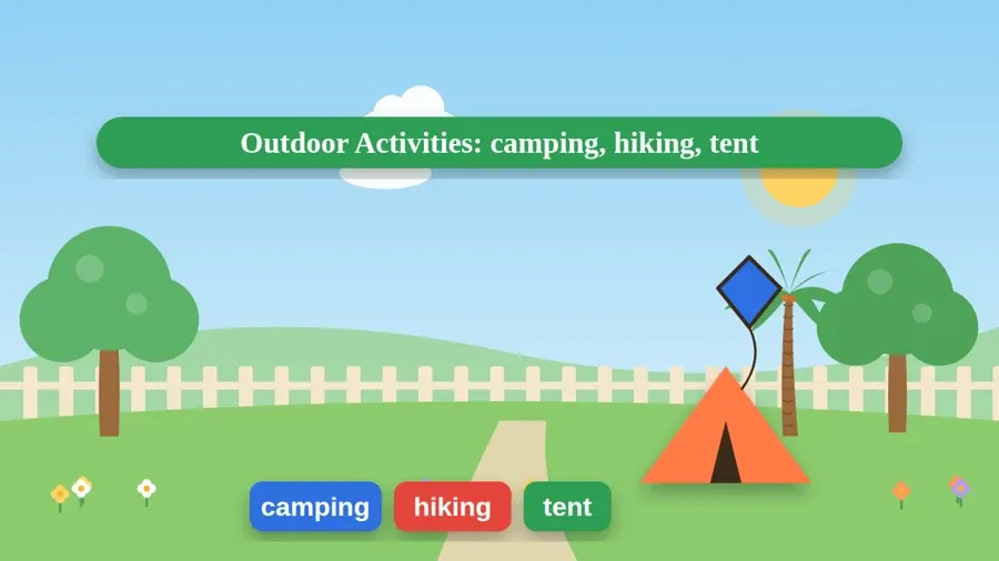 Outdoor Activities: camping, hiking, tent
