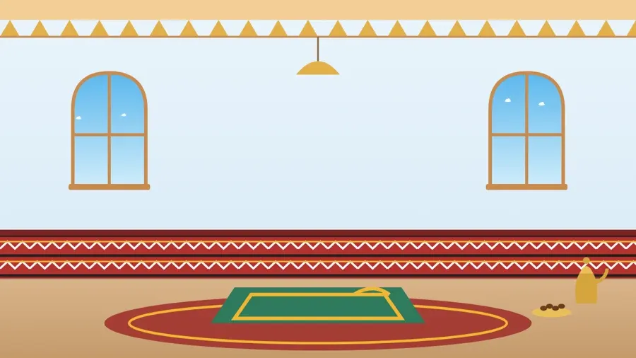 سجادة الصلاة متجهة إلى القبلة