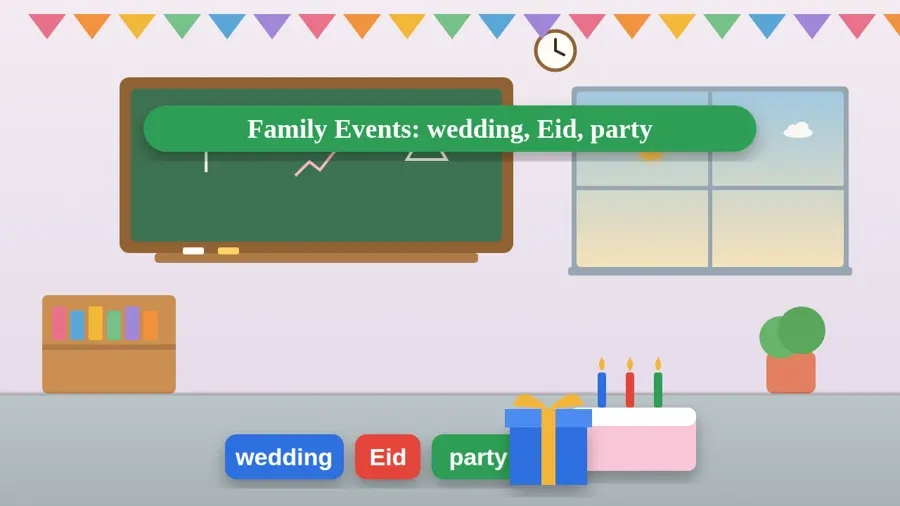 Family Events: wedding, Eid, party