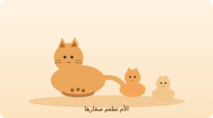 أم قطة تطعم صغارها الطعام