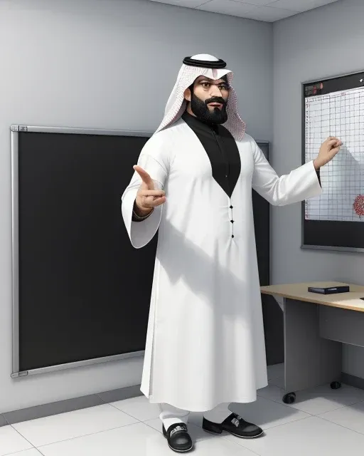 المعلم يعلّم طلابه