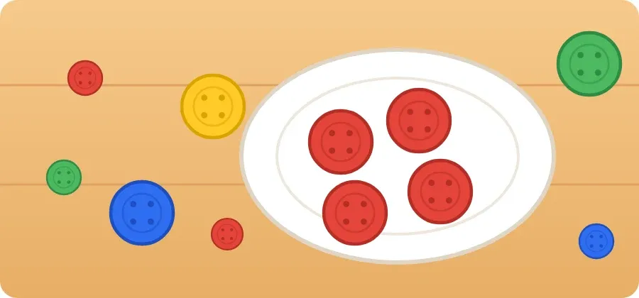 أزرار ريم: الكبيرة الحمراء وحدها في الصحن
