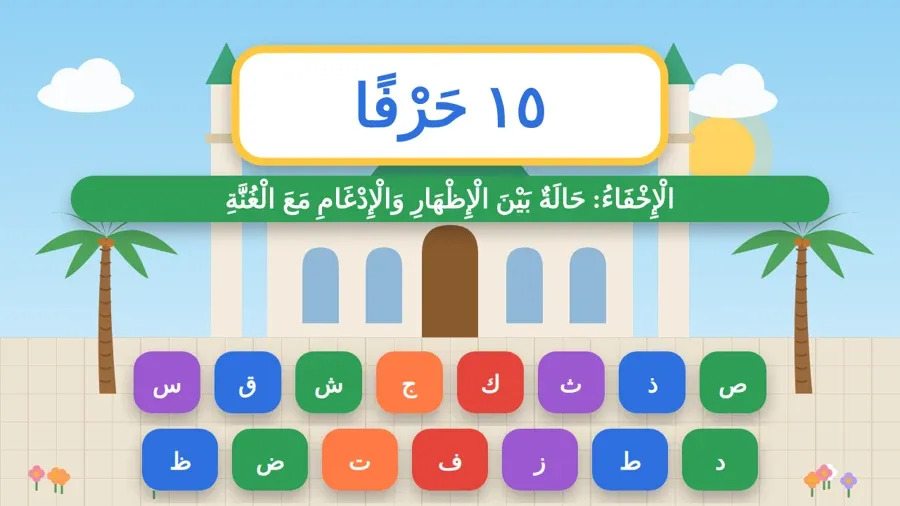 الْإِخْفَاءُ: حَالَةٌ بَيْنَ الْإِظْهَارِ وَالْإِدْغَامِ مَعَ الْغُنَّةِ
