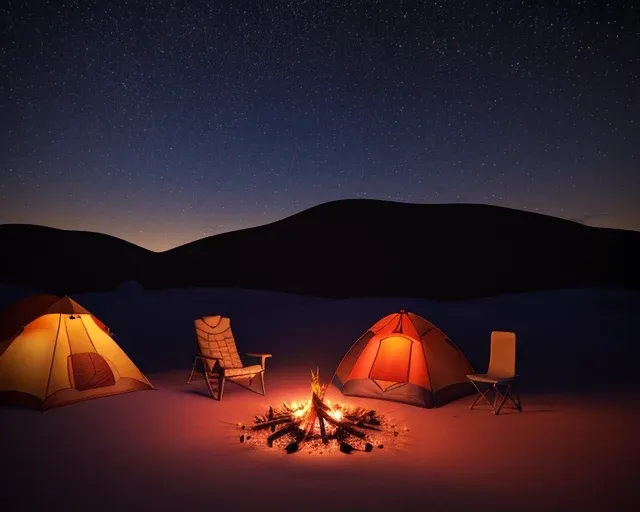 campfire, stars