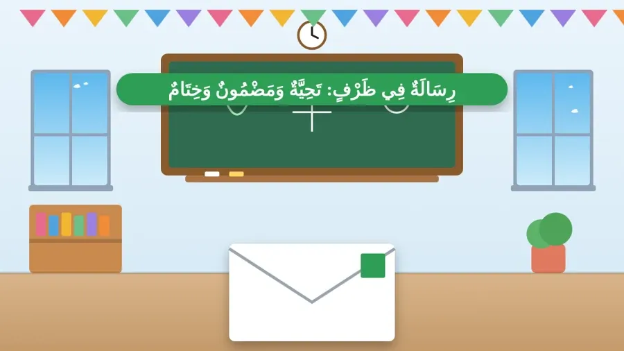 رِسَالَةٌ فِي ظَرْفٍ: تَحِيَّةٌ وَمَضْمُونٌ وَخِتَامٌ