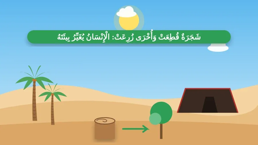 شَجَرَةٌ قُطِعَتْ وَأُخْرَى زُرِعَتْ: الْإِنْسَانُ يُغَيِّرُ بِيئَتَهُ