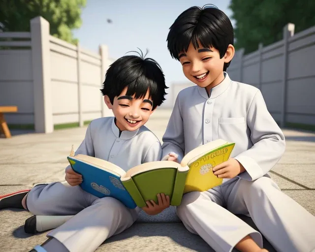 الصديقان يتشاركان ويتعاونان