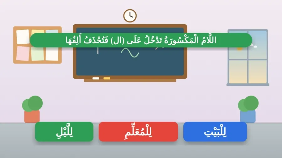 اللَّامُ الْمَكْسُورَةُ تَدْخُلُ عَلَى (ال) فَتُحْذَفُ أَلِفُهَا